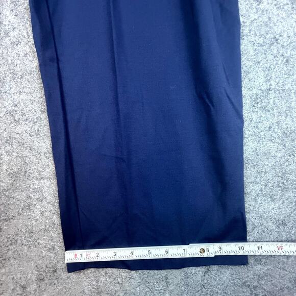 OGL Move Pants Womens Large Navy Blue High Rise Straight Leg Pleated Comfort - Picture 4 of 9